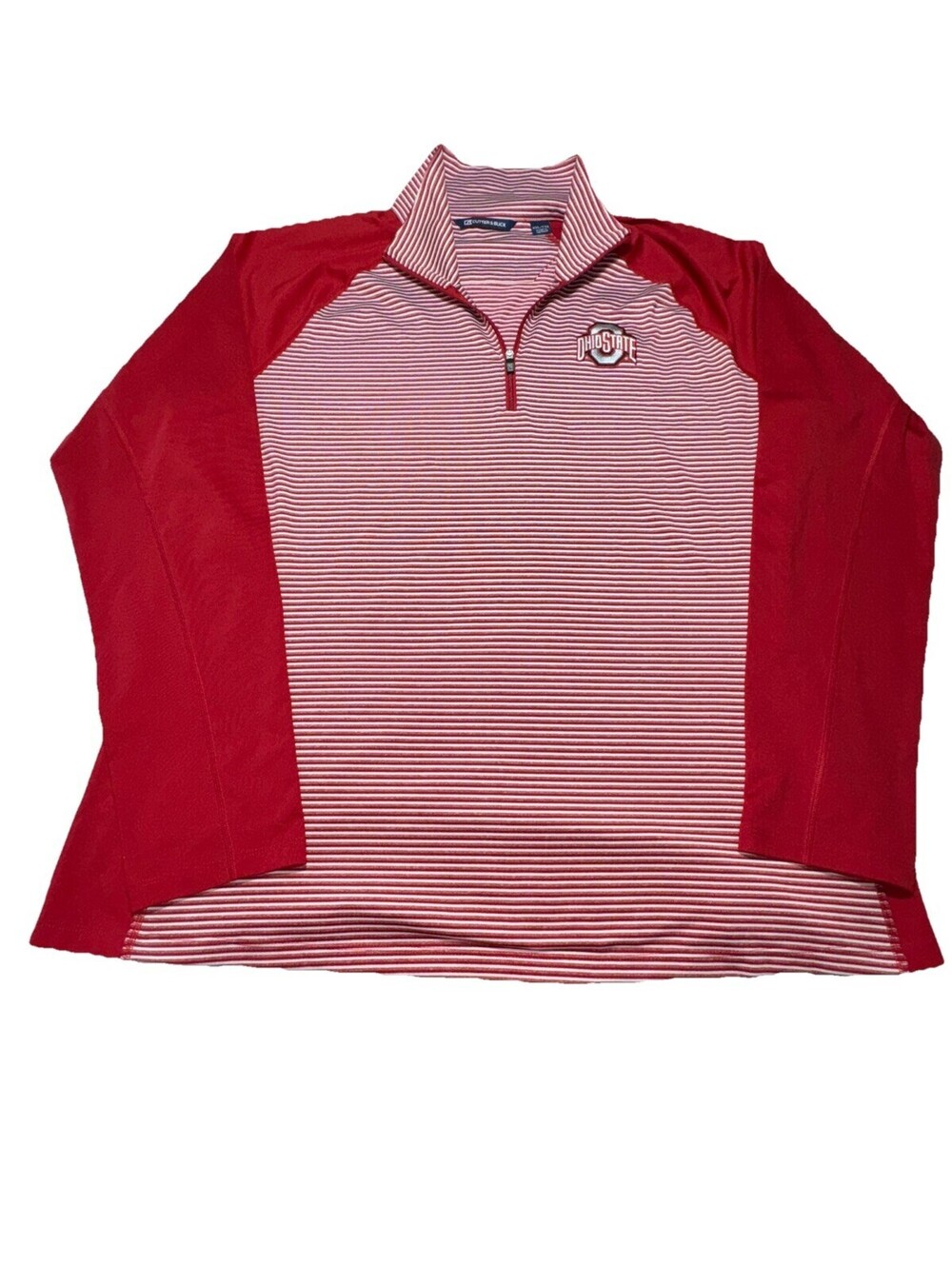 Cutter & Buck Ohio State Buckeyes Men's 1/2-Zip Striped Pullover - XXL/TTG
